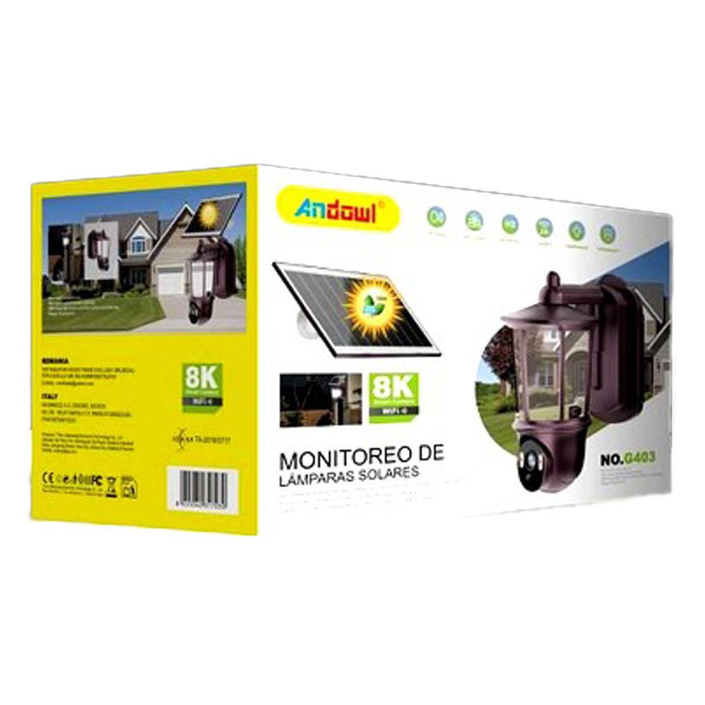 SOLAR LAMP MONITORING ANDOWL G403 كاميرا طاقة شمسية